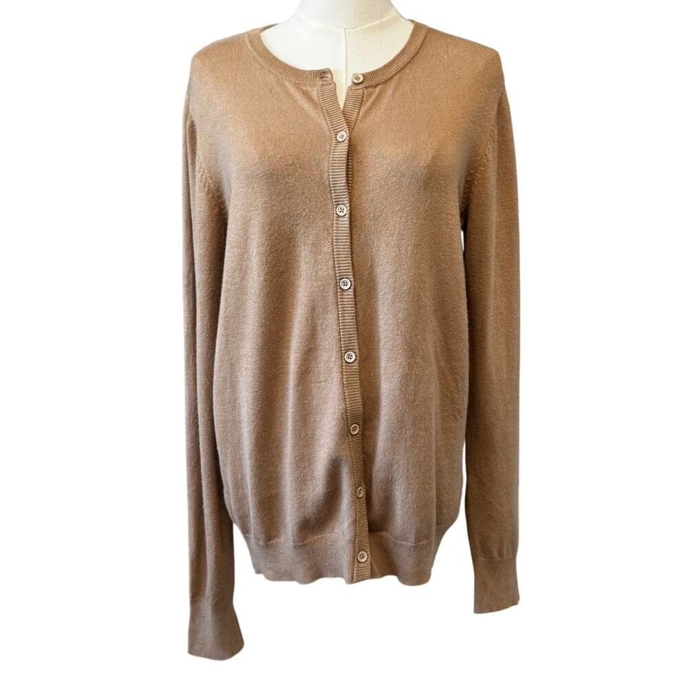 New BY DESIGN Nordstrom Women's Tan Button Front Knitted Cardigan Sweater Size S